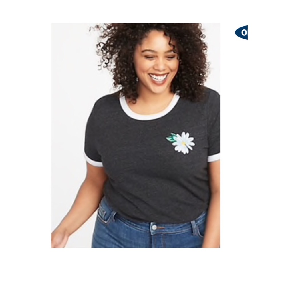 Old navy gray daisy t shirt 3x NWT